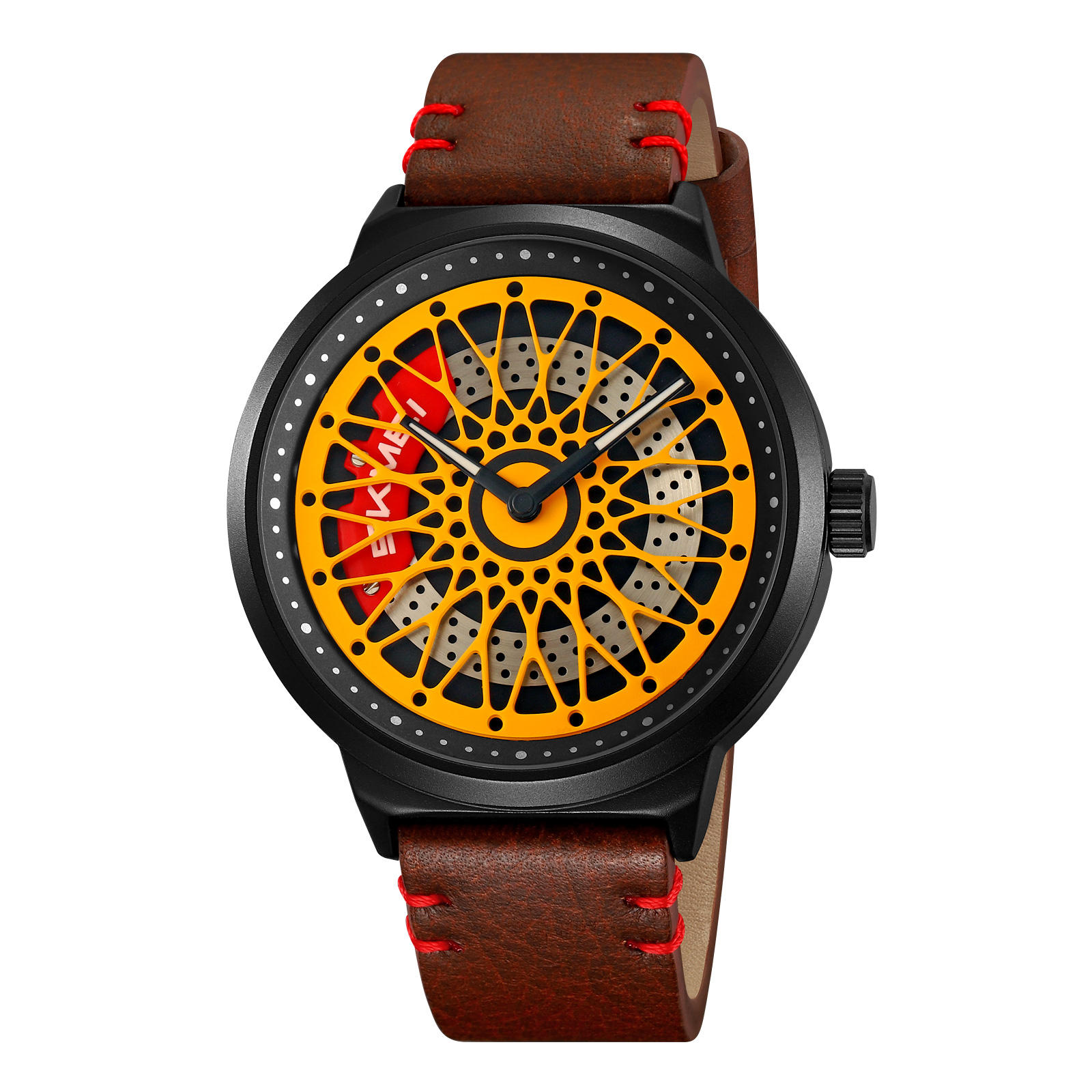 Cuero amarillo-marrón