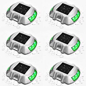 6 Balises solaires LED pour routes, en aluminium, étanches, pour allées, quais, chemins, éclairage au sol, alimentées par énergie solaire - Product Image 3