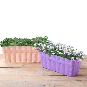 Pot de fleurs en plastique PP de couleur personnalisée Pots de culture de jardin rectangulaires Bassin de plantation de balcon Grands pots de légumes - Product Image 2