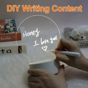 Newish sáng tạo trống Acrylic có thể ghi ánh sáng ban đêm 16 màu sắc ánh sáng ban đêm cơ sở xóa được bằng văn bản bảng viết bảng ánh sáng - Product Image 2