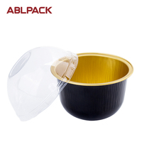 Moule à cupcakes, plateau de cuisson, contenants ronds en aluminium de 170 ml, moules à mini-gâteaux jetables, couvercle en plastique PET, résistant au four, écologique