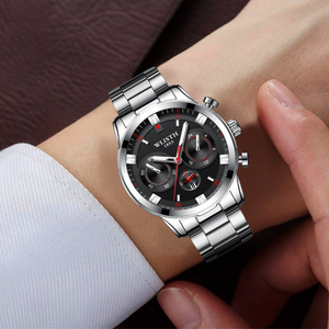 Reloj de pulsera de cuarzo para hombre, cronógrafo con esfera negra, calendario, cronógrafo, informal, nuevo diseño, 42mm, 2022 - Product Image 4