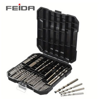 FEIDA – Jeu de 99 forets hélicoïdaux à queue ronde en acier rapide, norme DIN 338, plaqués titane, garantie 3 ans, personnalisables