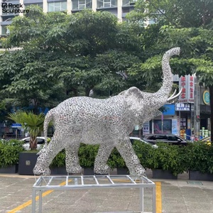 Large Weatherproof Stainless Steel <b>Elephant</b> Metal Statues Public Landmarks Decorative Art Sculpture Casting Technique - Product Image 4