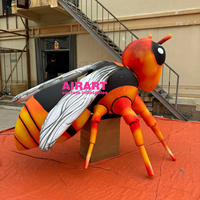Ballon gonflable en forme d'abeille de dessin animé pour la décoration de jardin, publicité personnalisée, abeille gonflable et abeille gonflable éclairée