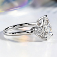 Anillo de compromiso SGARIT personalizado con diamante cultivado en laboratorio, oro de 14k, certificado IGI, VVS D, 2ct, estilo tres piedras, anillo para boda o fiesta.