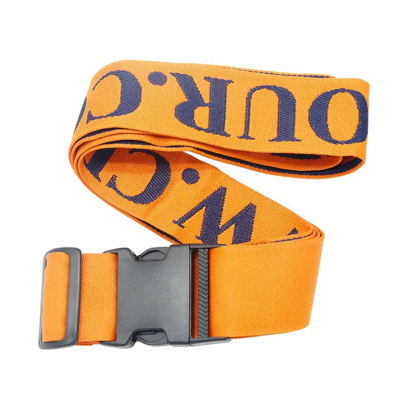 Cinghia per bagagli in Nylon personalizzata con Logo personalizzato per cintura da viaggio regolabile stampata all'ingrosso con metallo