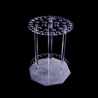 Soporte para pipetas acrílico de doble propósito Degao, trapezoidal y con disco giratorio redondo, 14 orificios, 28 orificios, para pipetas serológicas de vidrio.