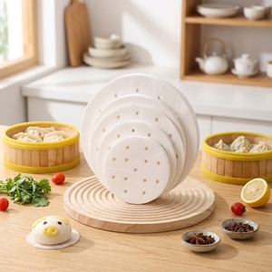 Food-grade Silicone Paper Disposable Commercial-use Steaming Mantou Baozi Non-stick Tray Liner Food-grade Silicone Oil - Product Image 3
