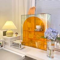 Coiffeuse de luxe légère de grande capacité étagère de bureau vitrine de stockage de parfum en acrylique anti-poussière pour l'organisation