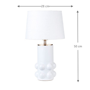 Drum Fabric Shade Decor <strong>Gloss</strong> Contemporary <strong>Table</strong> <strong>Lamp</strong> Creative Design <strong>White</strong> Ceramic Nightstand Side Bed <strong>Lamp</strong> for Living Room - Product Image 5