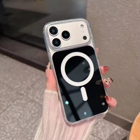 Étui de téléphone portable Heybingo de luxe transparent magnétique TPU+PC avec charge sans fil, anti-traces de doigts, design diamant pour 17/16/15/14