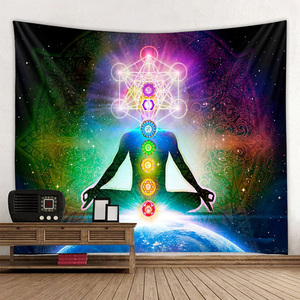 Tujuh chakra gantung dinding warna-warni meditasi Psychedelic Mandala selimut permadani untuk ruang tamu - Product Image 5