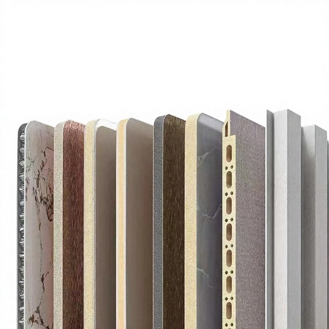 Modern Bamboo Fiber Wall Cladded Board WPC Panel for Interior Commercial Household Use Waterproof Fireproof Wood-Styled Wall