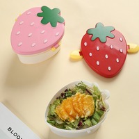 Boîte à lunch en plastique à double étage en forme de fraise, très vendue, pour enfants et étudiants, contenants à collation pour la maternelle