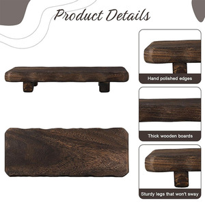 Wooden Soap <b>Dish</b> Rectangular Self Drain Sponge Holder Bathroom Desktop Storage Display <b>Rack</b> Aromatherapy Decoration - Product Image 5
