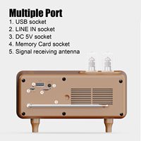Radio Retro 5.1 con Altavoz, Carcasa de Plástico, LED RGB, Estéreo FM Vintage, Compatible con USB/TF/AUX, para Reproductor de Cine en Casa