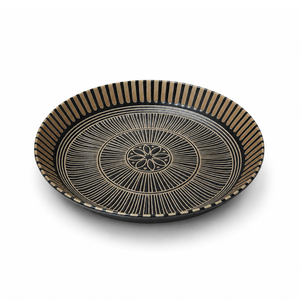 Assiettes à dîner noires élégantes de style classique et simplicité moderne pour restaurant, en céramique. - Product Image 1