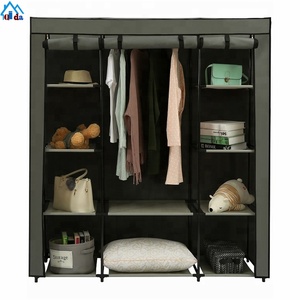 3 Portes Assembler Pliant <span class=keywords><strong>Pas</strong></span> <span class=keywords><strong>Cher</strong></span> Pliable Tissu <span class=keywords><strong>Toile</strong></span> Chambre Tissu dans Non-Tissé <span class=keywords><strong>Armoire</strong></span> Couverture Placard Tissu <span class=keywords><strong>Armoire</strong></span> - Product Image 1