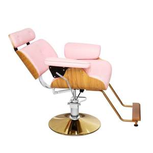 Sillón de <span class=keywords><strong>Barber</strong></span>ía Color Rosa y Dorado Personalizado, Muebles de Salón de Estilo Moderno para Salones de Belleza, Spas y <span class=keywords><strong>Barber</strong></span>ías - Product Image 2