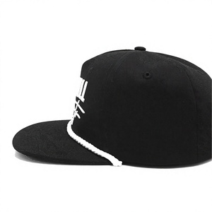 Custom 6-Panel Embroidery Structured Adult <b>Snapback</b> <b>Cap</b> with Rope for Outdoor Sports Street Style Crafted in Vietnam Factory - Product Image 4