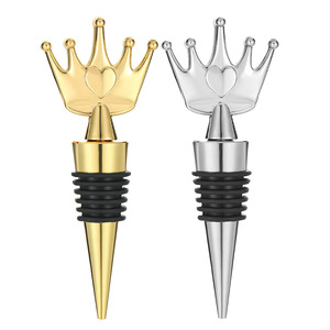 Crown <b>Wine</b> <b>Stopper</b> Gold And Silver Zinc Alloy Aluminum Alloy TPR Sealing Bottle <b>Stopper</b> For Wedding Party - Product Image 4