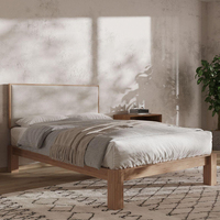 Lit plateforme en bambou moderne et minimaliste pour hôtel, taille King/Queen, écologique, durable, sans vis, assemblage rapide, projet d'appartement personnalisé