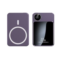 Leichte Magnetische 2-in-1 Li-Polymer Powerbank 10000mAh Mini Schnellladung Mobiltelefon Kabelloses Laden Tragbar Digital