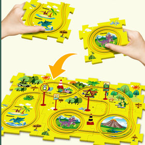 Jouets chanceux cadeaux éducatifs créatifs Jigsaw <span class=keywords><strong>Rail</strong></span> voiture ensemble électrique Puzzle conseil piste jouets <span class=keywords><strong>pour</strong></span> enfants - Product Image 2