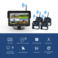 12V 24V Quad Mode affichage voiture moniteur Ai alarme remorque camion caméra de recul sans fil pour l'ingénierie ferme véhicules agricoles