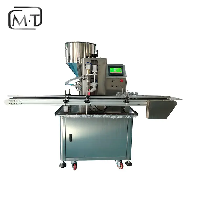 Automatic Single Conveyor Glass Jar Jam Filling Capping Labeling Production Line Machines 30ml 50ml 250ml Plastic Yogurt Cup