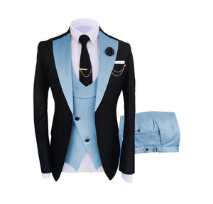Costume de mariage et de banquet pour homme, décontracté, à boutonnage simple, avec fermeture éclair, couleurs mélangées, idéal pour le marié et les témoins - Product Image 3