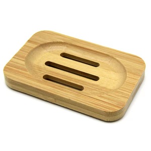 จานสบู่ไม้ไผ่ทรงสี่เหลี่ยม 12x8x1.5 ซม. ที่เก็บน้ำหยด สีไม้ธรรมชาติ - Product Image 3
