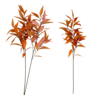 Branche d'eucalyptus artificielle de 100 cm, tons rouille-orange, pour couronne de récolte de Thanksgiving, décoration saisonnière