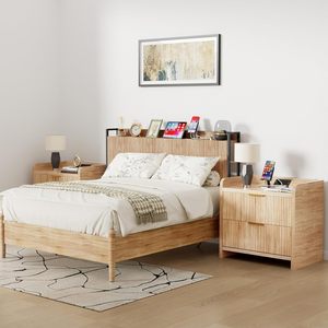 Meubles <span class=keywords><strong>de</strong></span> chambre à coucher modernes Nouvelle arrivée Tête <span class=keywords><strong>de</strong></span> <span class=keywords><strong>lit</strong></span> à cadre en métal avec station <span class=keywords><strong>de</strong></span> charge et étagères <span class=keywords><strong>de</strong></span> rangement en bois Utilisation <span class=keywords><strong>de</strong></span> meubles <span class=keywords><strong>de</strong></span> maison - Product Image 2