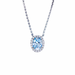 Collier pendentif fin pour femme en argent pur S925, bracelet en argent cassé avec perle d'aigue-marine, bague superposée, boucles d'oreilles ovales naturelles - Product Image 5