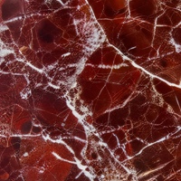 Dalle de pierre frittée polie rouge avec grandes veines blanches pour mur de cuisine, sol et projets d'intérieur commercial