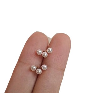 Accessoires en argent S925 pour la création de bijoux, perles de 4-5 mm, clous et crochets d'oreille avec supports creux, multiples perles, bijoux en argent - Product Image 5