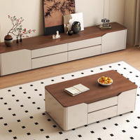 TV-Ständer für Kleine Wohnungen Luxuriöse Wohnzimmer-Couchtisch-Kombination Freistehender Fernsehschrank