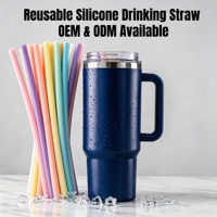 Pailles à jus réutilisables en silicone de qualité alimentaire, découpées sur mesure pour gobelet Stanley 40oz et bouteille de vin, pailles flexibles