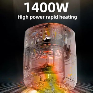 Freidora de Aire Inteligente de Acero Inoxidable de 8L con Pantalla Táctil Moderna, Ahorro de Energía, 1400W de Alta Potencia, Pantalla LED, para Asar y Rostizar en el Hogar - Product Image 4
