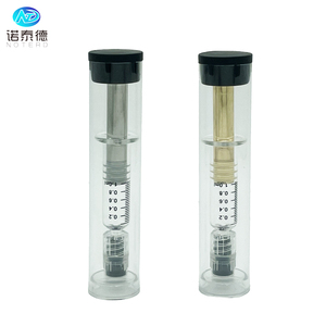 1ml luer lock glass syirnge with clear plastic tube with rubber cap
