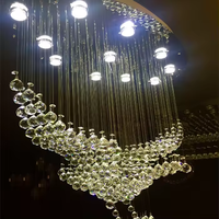 Lustre Zeal Lighting personnalisé, design aigle vintage, cristal K9, goutte de pluie, lumière blanc chaud réglable, pour projet hôtelier