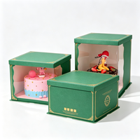 Boîte à pâtisserie de luxe en carton doré, boîte pliante pour cadeaux de fête, impression de logo personnalisée, emballage de desserts, écologique et recyclable