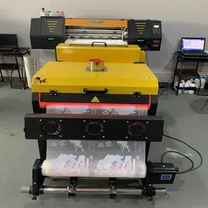 Impresora DTF de tamaño de 60cm, solución de impresión de transferencia de película Pet, máquina DTF con máquina de vibración de polvo, barato