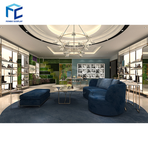 Interior Design moderno del negozio di scarpe, Design dello Showroom di scarpe in MDF nero - Product Image 5