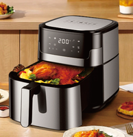 Friteuse à air numérique à double cuve avec grand écran couleur et fenêtre de visualisation, capacités 2.5L, 5.0L, 6.0L, 8L, 9L, 10L, 11L, 12L