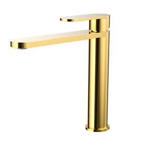 Grifo Mezclador de Lavabo de Palanca Larga con Manija Plana, Acabado Plateado Cepillado/Gris Metálico/Dorado Champaña, Montaje Giratorio 360° en Cubierta, Baño Moderno, Fabricación OEM - Product Image 5
