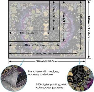 Tapisserie murale rectangulaire en polyester à imprimé floral bohème, motif tissé imprimé numériquement, décoration artistique - Product Image 5