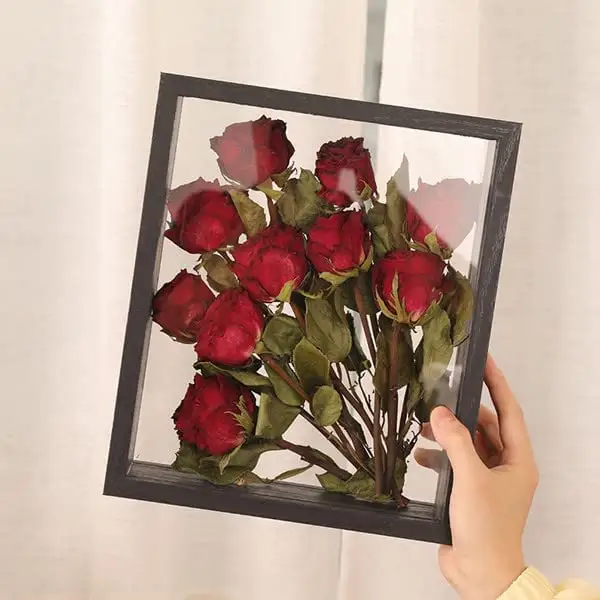 Fabrik benutzer definierte doppelseitige Acryl getrocknete gepresste Geschenke Hochzeits strauß Blumen pflanzen rahmen